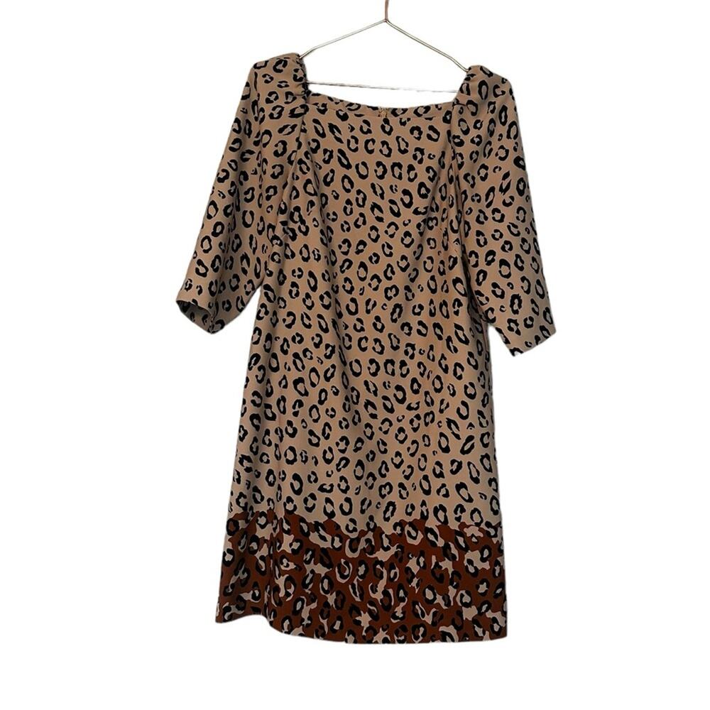 Ann Taylor factory Leopard square neck puff sleeve Dress size 4